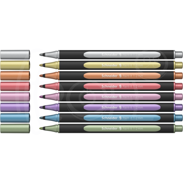 Флумастери металикови, 1-2 мм, 8 цвята main product photo