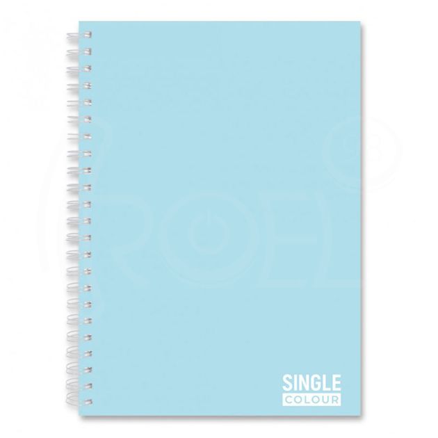 Тетрадка A5 спир. тв.корица Slim UV Pastel Single Colour, 100 л.ред, 2 теми, 80 г/м2 main product photo