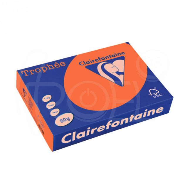 Картон цветен Clairefontaine, наситен, Intensive Orange, A4, 160 гр./м2, 250 листа main product photo