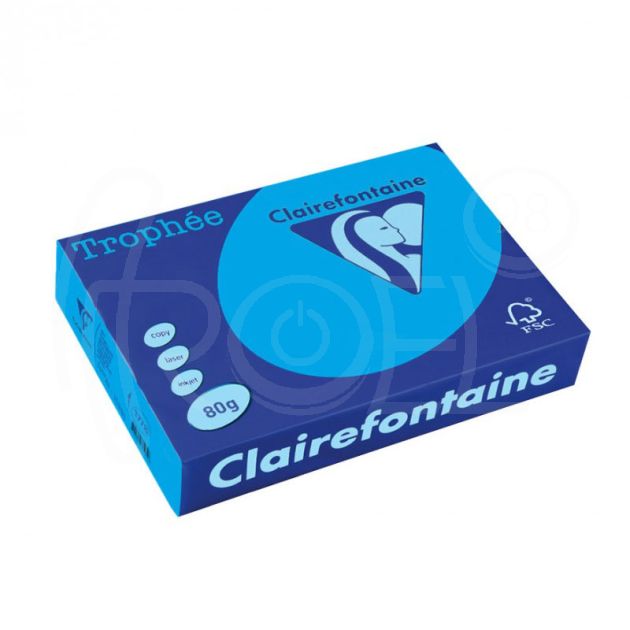 Копирна хартия цветна Clairefontaine, наситен, Royal Blue, A4, 80 гр./м2, 500 листа main product photo