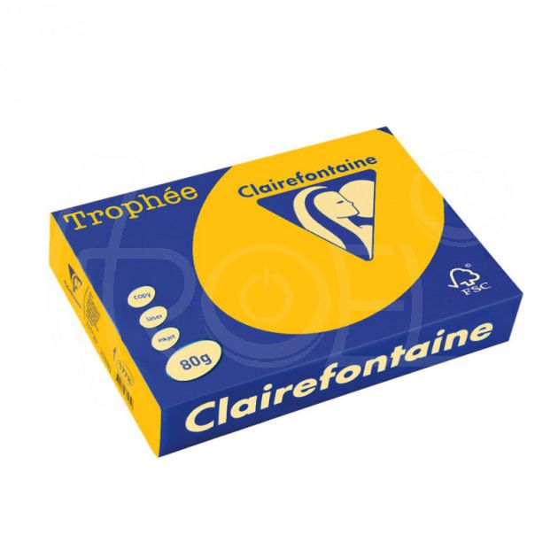 Копирна хартия цветна Clairefontaine, наситен, Sunflower, A3, 80 гр./м2, 100 листа main product photo