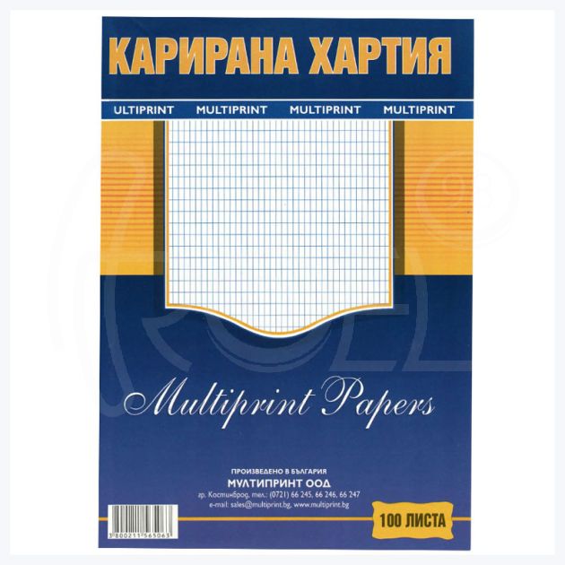 Карирана хартия, вестникарска, A4, 100 л. main product photo