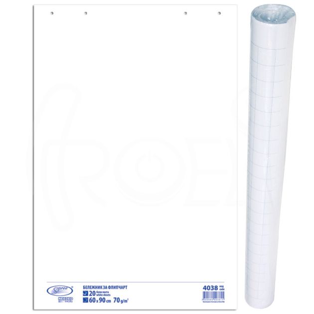 Бележник за флипчарт, бял, 60 х 90 см., 20 листа main product photo