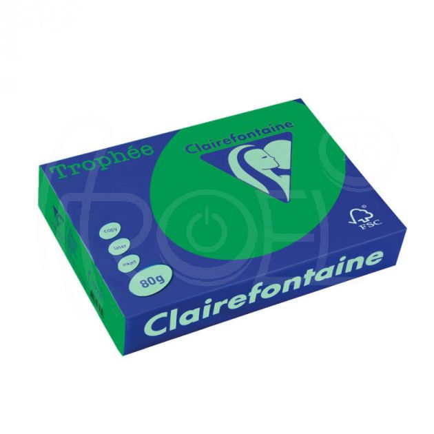 Копирна хартия цветна Clairefontaine, наситен, Forest Green, A4, 80 гр./м2, 100 листа main product photo