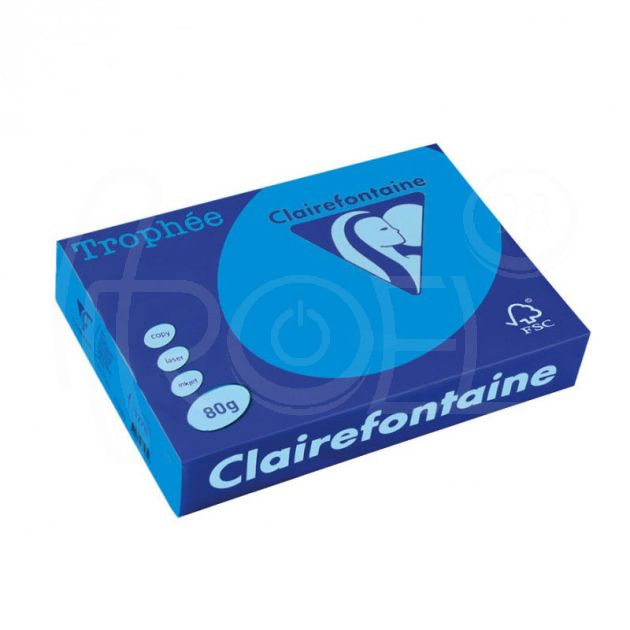 Копирна хартия цветна Clairefontaine, наситен, Intensive Blue, A4, 80 гр./м2, 100 листа main product photo