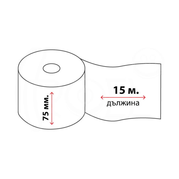 Хартиена ролка, химизирана, 75 мм, двупластова 14 м main product photo