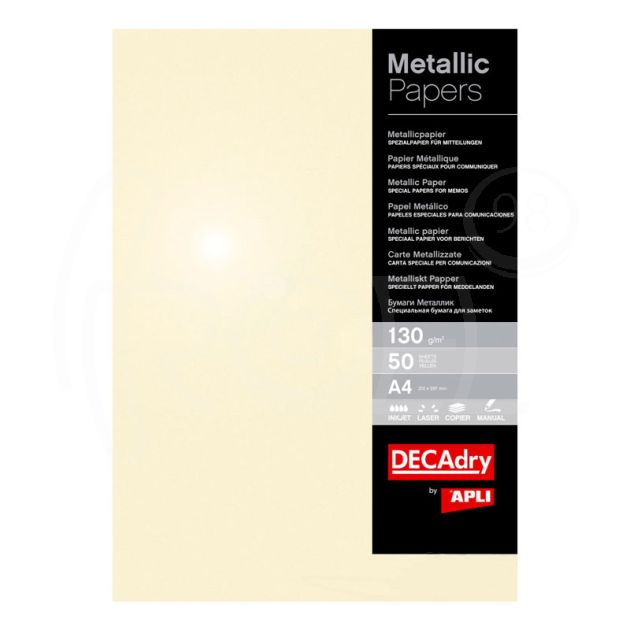 Хартия Металик Шампанско A4, 130 гр., 25 листа main product photo