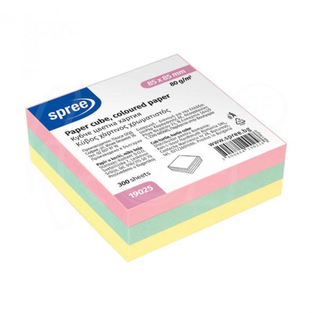 Кубче цветно Spree, офсет, 85 x 85 мм, 80 гр./м2, 300 л. main product photo