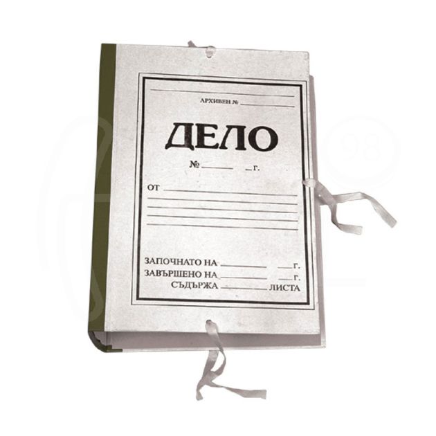 Папка ДЕЛО с връзки и кожен гръб, 8,5 см main product photo