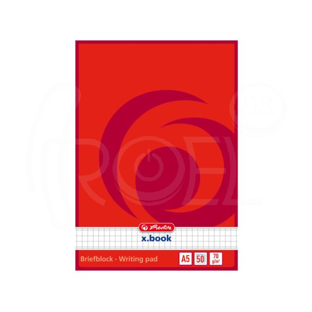 Блокнот x.book Herlitz A5, 50 листа, квадратчета спирала main product photo