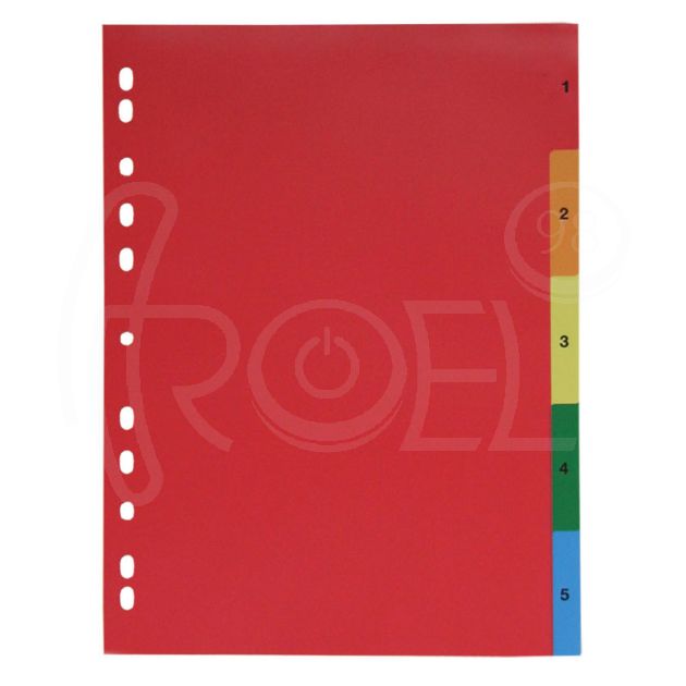 Разделител с европерфорация, цветен, PVC, 1-5 main product photo