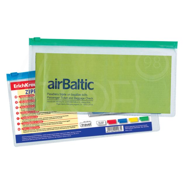 Папка с цип ErichKrause Travel, 105 x 235 мм main product photo