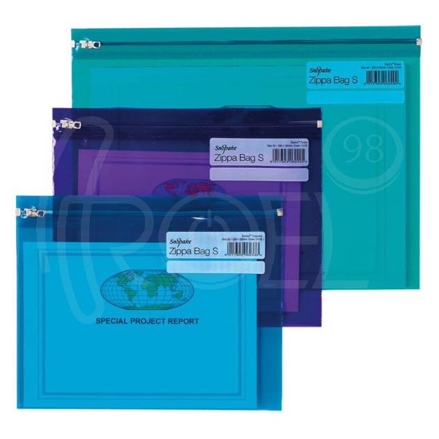 Папка с цветен цип, Snopake, A4, цветна, прозрачна main product photo