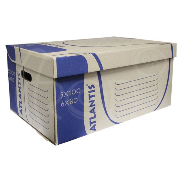 Архивен кашон Atlantis, с капак, натурален цвят main product photo