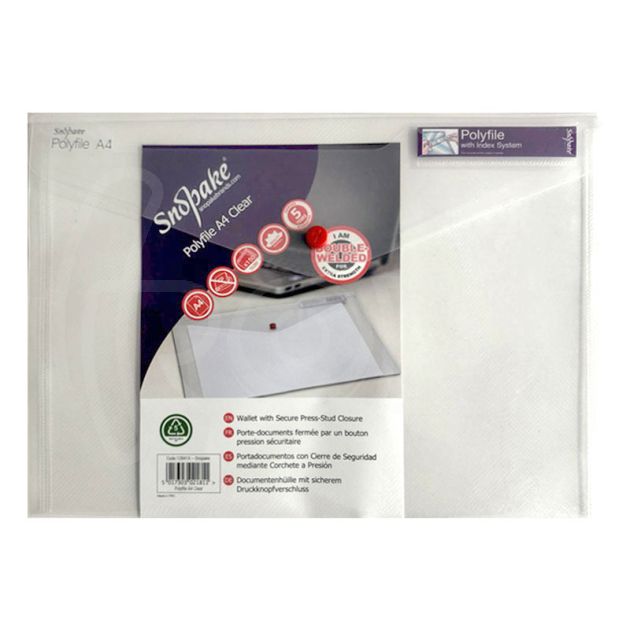 Папка с копче Snopake, A4, прозрачна синя /прозрачна/ червена main product photo