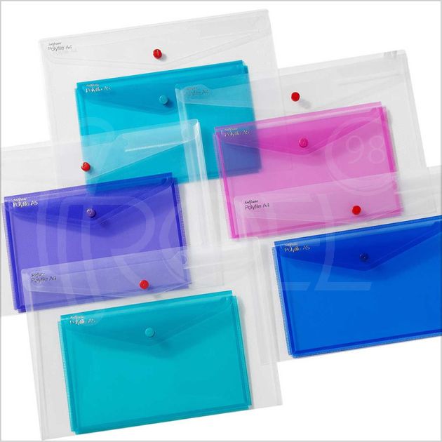 Папка с копче Snopake 2 в 1 А4+А5, прозрачна цветна main product photo