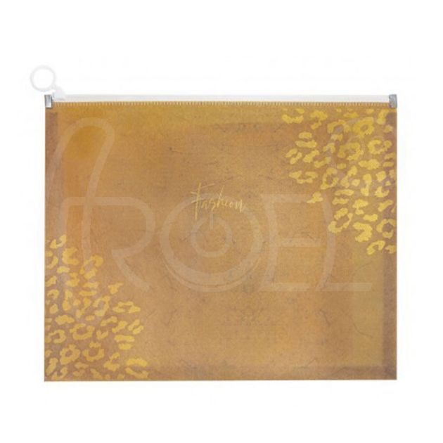 Папка с цип и дъно 30 мм. Spree, А4, мат PP, Kraft Gold, 33 x 24.5 см. main product photo