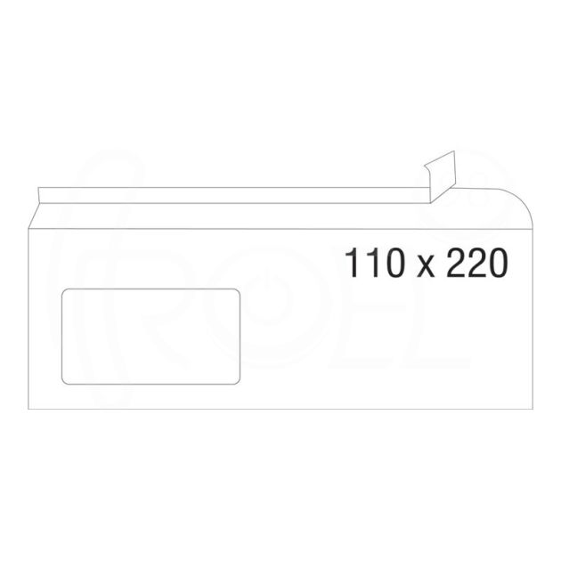 Плик, СЗЛ, DL, 110 х 220 мм, с ляв прозорец, 100 бр./оп. main product photo