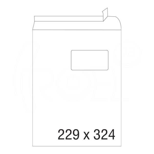 Плик, СЗЛ, С4, 229 х 324 мм, с десен прозорец, 100 бр./оп. main product photo