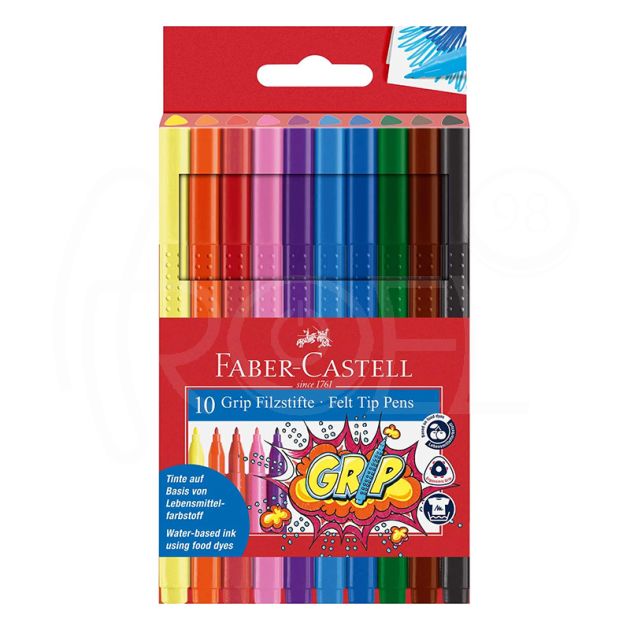 Флумастери Faber Castell Grip, 10 цвята main product photo