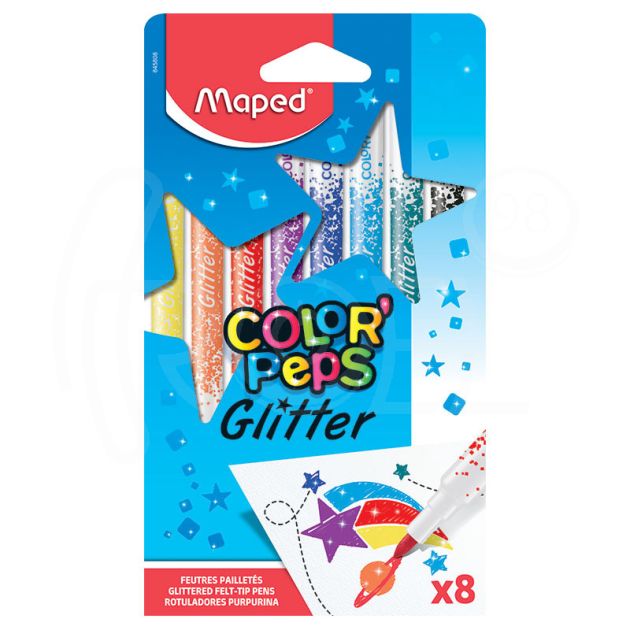 Флумастери Maped Color'Peps Glitter, 8 цвята main product photo