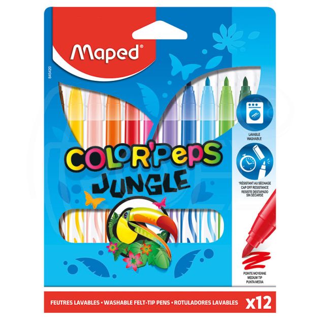 Флумастери Maped Color'Peps Jungle, 12 цвята main product photo