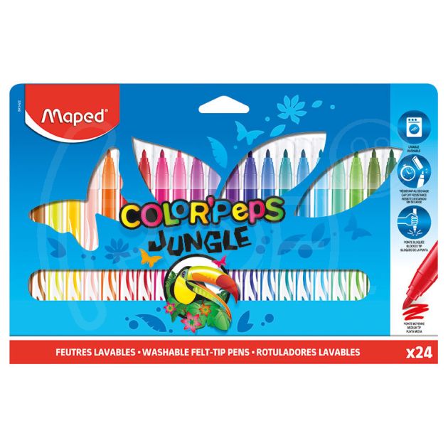 Флумастери Maped Color'Peps Jungle, 24 цвята main product photo