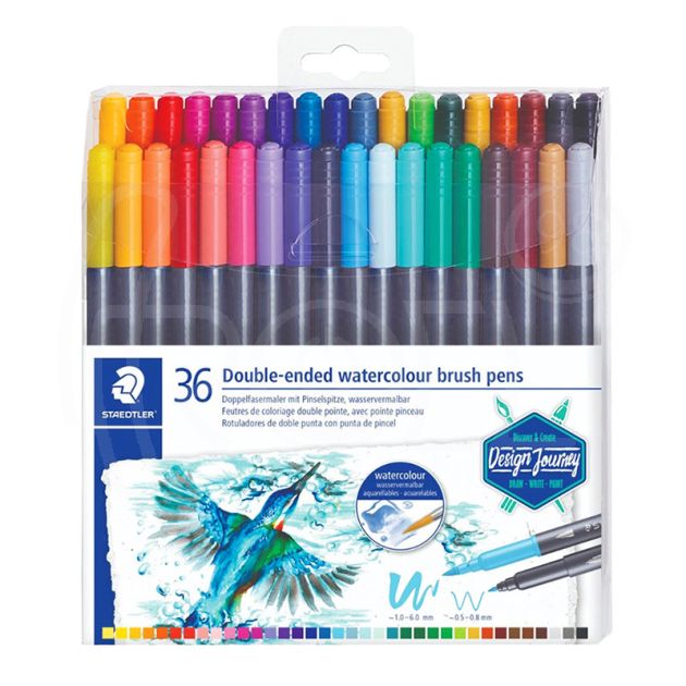 Акварелни флумастри Staedtler Design Journey, двувърхи, 36 цвята main product photo