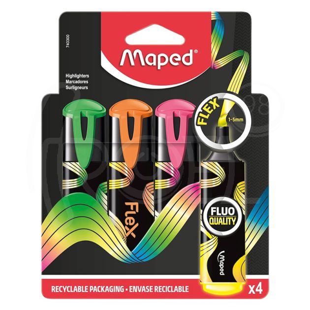 Текст маркери Maped Fluo Peps Black Flex, 4 броя в блистер main product photo