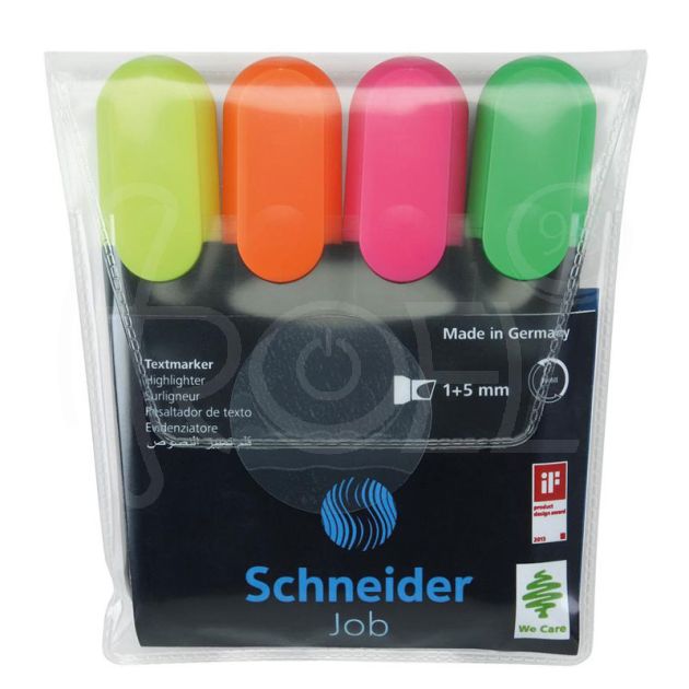 Комплект текстмаркери Schneider Job, 4 цвята main product photo