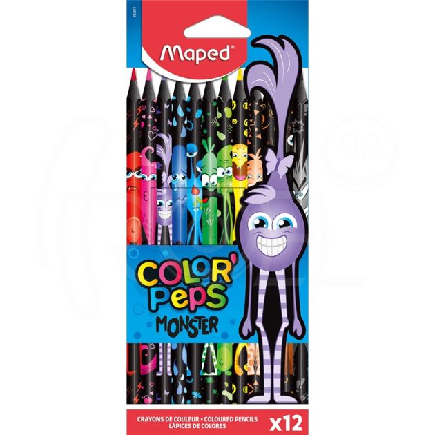 Цветни моливи Maped Color Peps Black Monster, 12 цвята main product photo