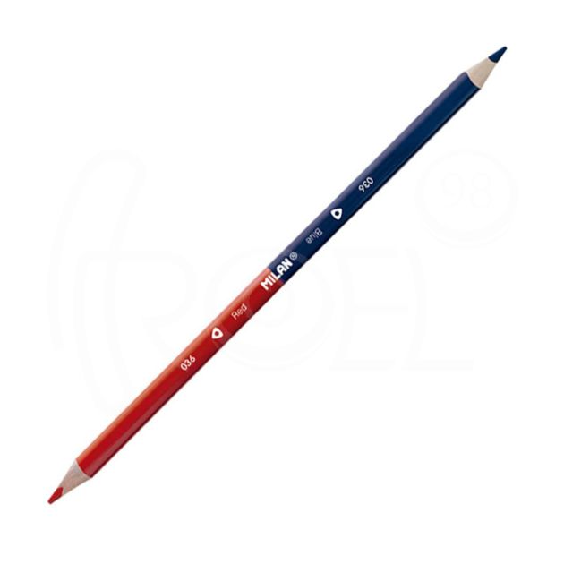Двуцветен молив Milan 036, син/червен, триъгълен, Ø 2.9 мм графит main product photo
