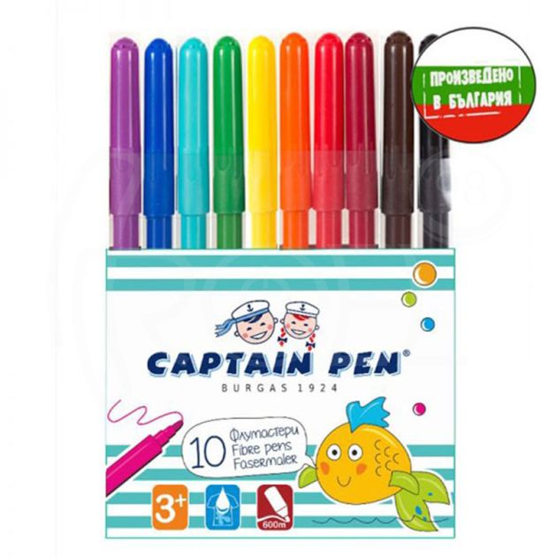 Комплект Флумастери “Капитан Пен”, Koh-i-Noor, 10 цвята main product photo