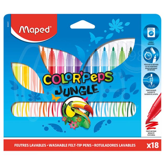 Флумастери Maped Color'Peps Jungle, 18 цвята main product photo
