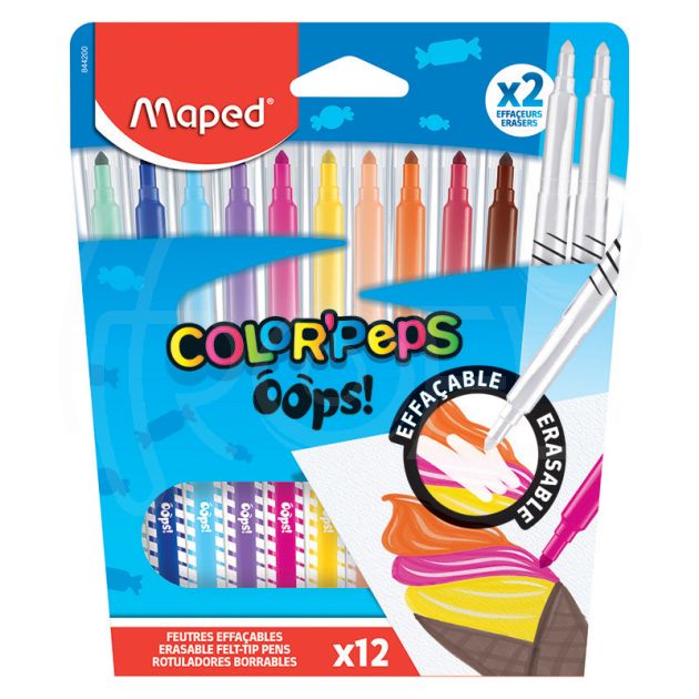 Флумастери Maped ColorPeps Oops, 10 цвята+2 изтриващи main product photo