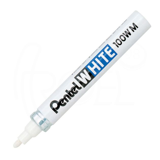 Маркер Pentel Х100W-М, бял покривен, объл връх main product photo