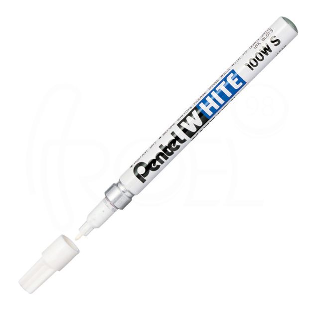 Маркер Pentel Х100W-S, бял покривен, фин объл връх main product photo