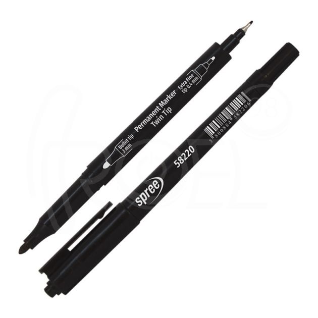 Маркер перманентен, двувърх, Ø3 / 0.4 мм., черен main product photo