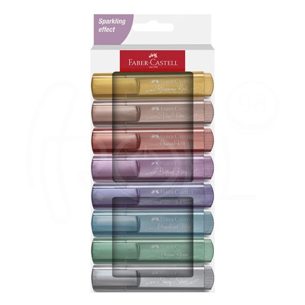 Текст маркер Faber Castell 1546 металик, комплект 8 цвята main product photo