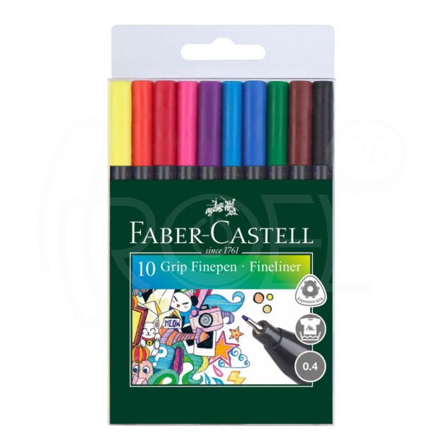 Тънкописец Faber-Castell GRIP, 10 цвята, в PVC блистер main product photo