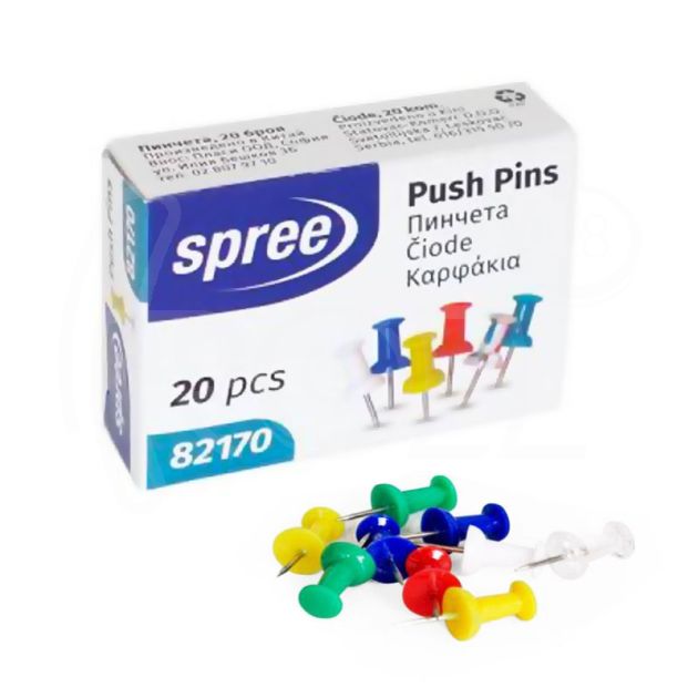 Пинчета за коркова дъска Spree, 20 броя main product photo