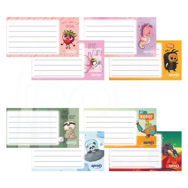 Етикети ученически лепящи Spree Basic, 10 листа х 4 бр. main product photo
