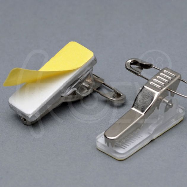 Щипка с игла за бадж, метална, със самозалепващ стикер main product photo