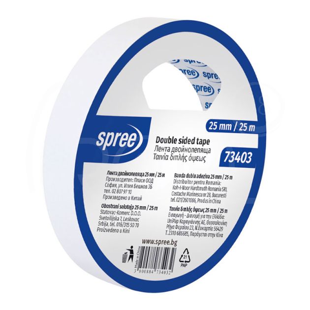 Двойнолепяща лента Spree, 25 мм х 25 м. main product photo