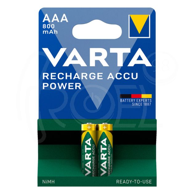 Презареждащи батерии Varta Power Accu HR03 AAA 800 mAh Ready2Use 2 броя main product photo