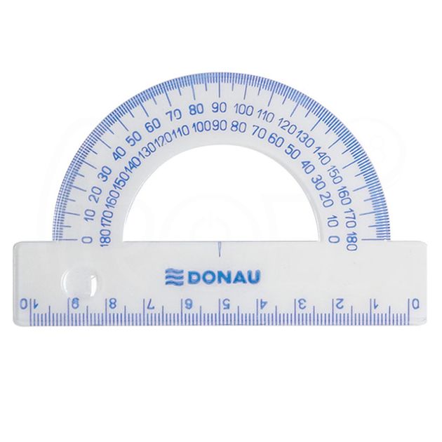 Транспортир Donau прозрачен, 10 см. main product photo