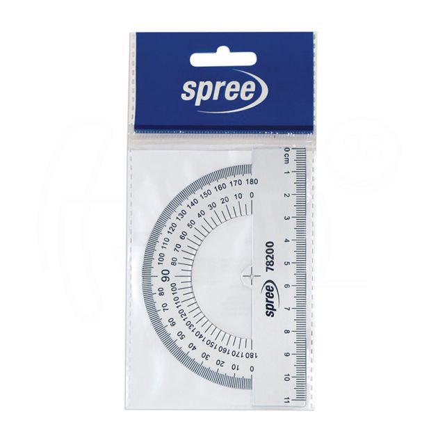 Транспортир прозрачен Spree, 180°, 11 см. main product photo