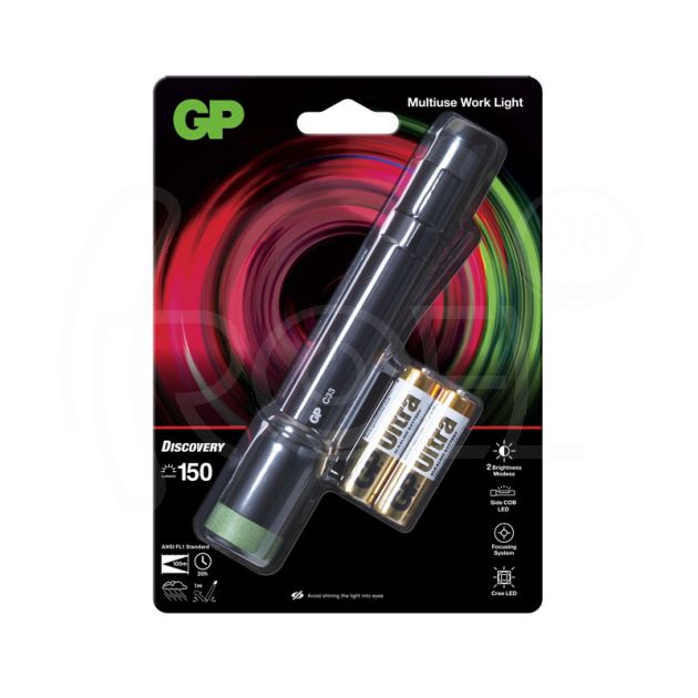 Фенер GP BATTERIES C33, LED, 150 LM, Cree Discovery Task Cod Light + 2 батерии AA main product photo