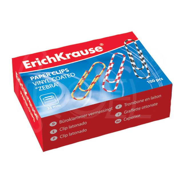 Кламери Erich Krause ZEBRA 24873, 28 мм, 100 броя, цветни main product photo
