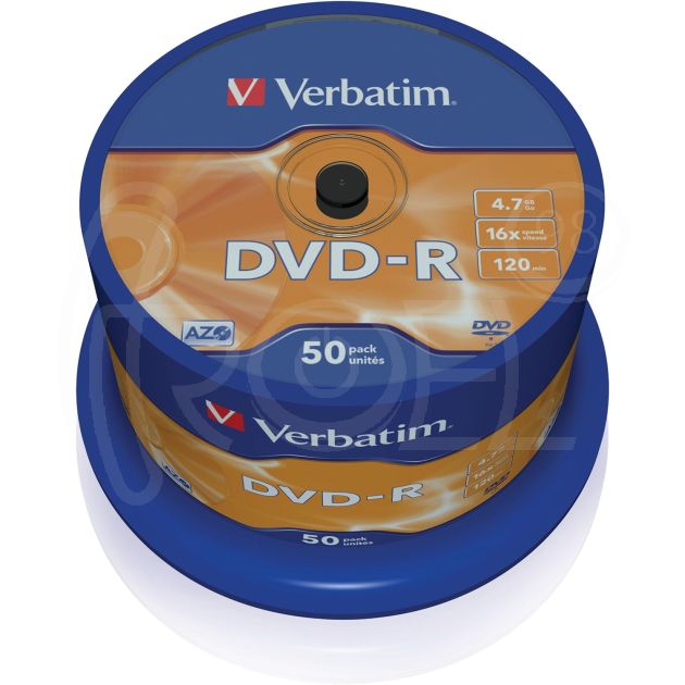 DVD - R диск VERBATIM AZO покритие, 4.7GB, 16x, шпиндел, 50 бр. main product photo